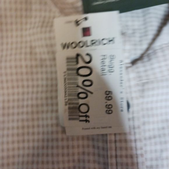 Woolrich Womens Large Button-down Curdory Shirt Tan‎ Plaid British Tan Cotton - Picture 6 of 11